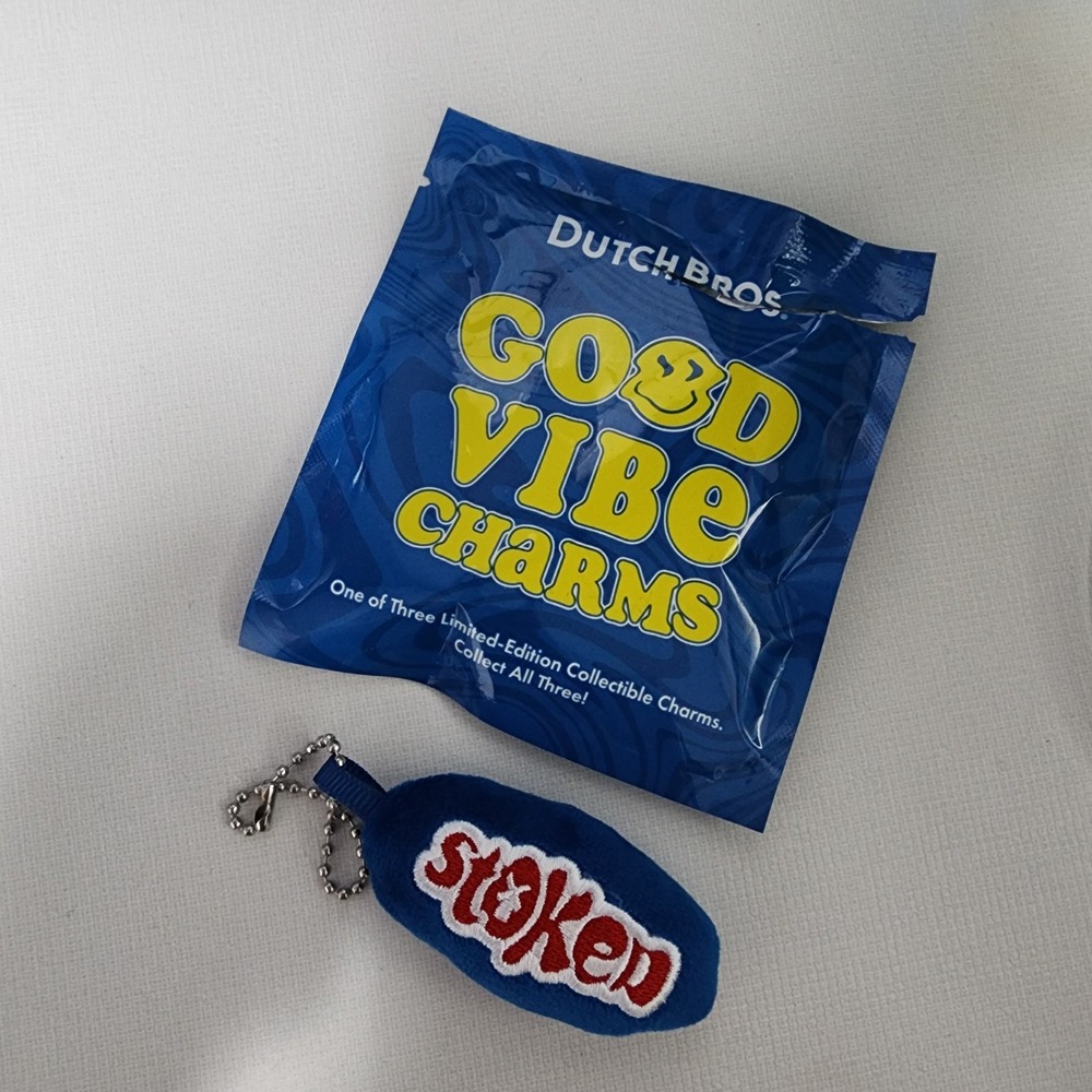 Dutch Bros Good Vibes-Stoked Bag Charm Blue 3/23/26 Release NIP